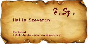 Halla Szeverin névjegykártya